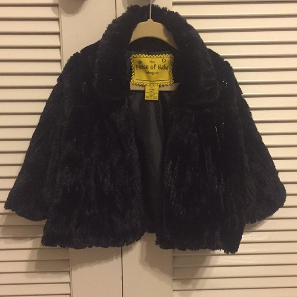 Black Faux Fur Sparkle Jacket satin lined - Picture 1 of 4